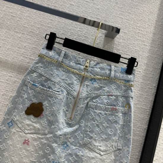 2024SS Denim Skirt LOUIS VUITTON Louis Vuitton Special Price New Limited Edition 2024SS Denim Skirt LOUIS VUITTON Louis Vuitton Special Price New Limited Edition