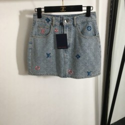 2024SS Denim Skirt LOUIS VUITTON Very trendy