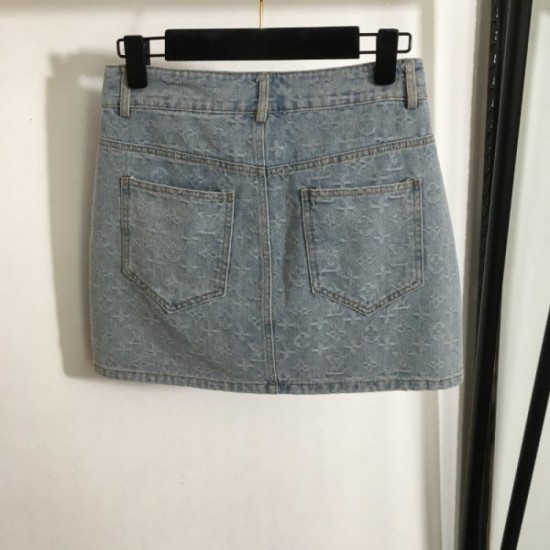 2024SS Denim Skirt LOUIS VUITTON Very trendy 2024SS Denim Skirt LOUIS VUITTON Very trendy