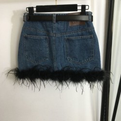 2024SS Denim Skirt MIU MIU Used by many celebrities