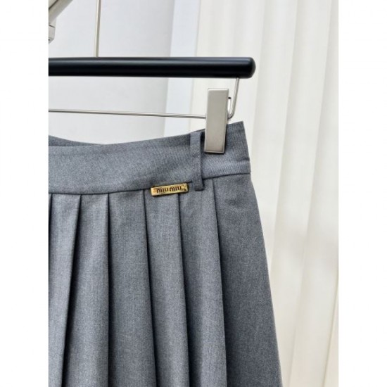 2024SS Pleated Skirt MIU MIU Adult Casual 2024SS Pleated Skirt MIU MIU Adult Casual
