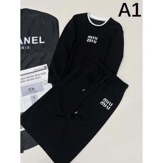 2024SS Top and Bottom Set MIU MIU Miu Miu Shock Sale! 2024SS Top and Bottom Set MIU MIU Miu Miu Shock Sale!