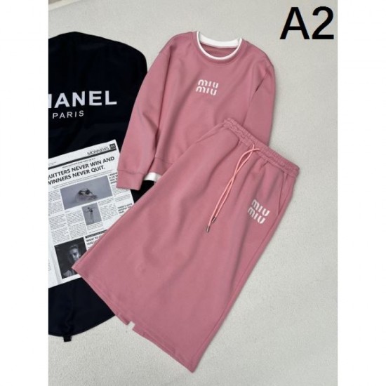 2024SS Top and Bottom Set MIU MIU Miu Miu Shock Sale! 2024SS Top and Bottom Set MIU MIU Miu Miu Shock Sale!