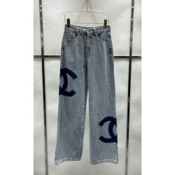 CHANEL Jeans 2024FW Eye-catching design is distinctive