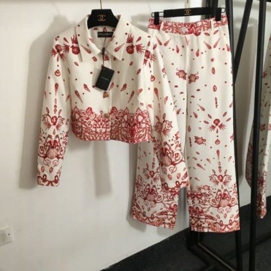 DOLCE & GABBANA Dolce & Gabbana Top and Bottom Set 2024FW Fall/Winter New Popular Brand DOLCE & GABBANA Dolce & Gabbana Top and Bottom Set 2024FW Fall/Winter New Popular Brand