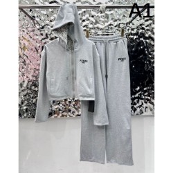 FENDI top and bottom set 2024FW for elegant casual coordination