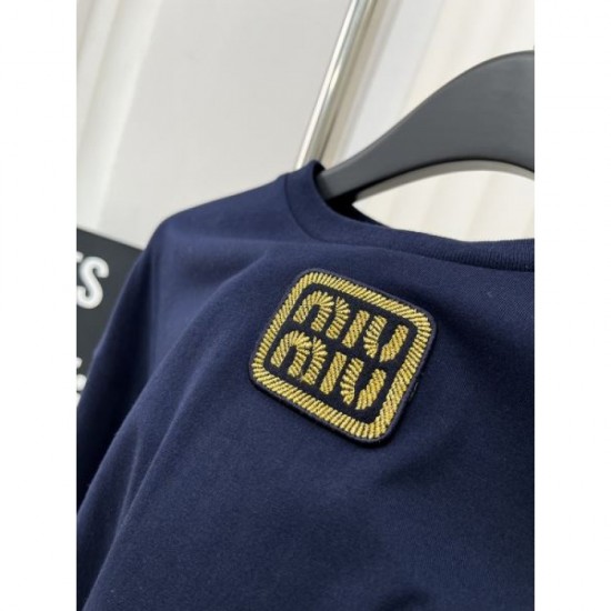 2024SS Long Sleeve T-shirt MIU MIU Feminine!Popular 2024SS Long Sleeve T-shirt MIU MIU Feminine!Popular