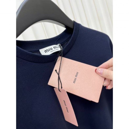 2024SS Long Sleeve T-shirt MIU MIU Feminine!Popular 2024SS Long Sleeve T-shirt MIU MIU Feminine!Popular