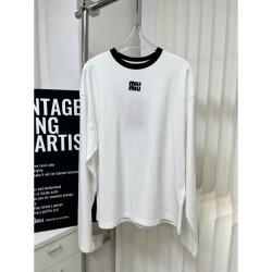 2024SS Long sleeve T-shirt MIU MIU Miu Miu Limited to 1 item of each color