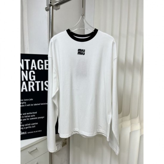 2024SS Long sleeve T-shirt MIU MIU Miu Miu Limited to 1 item of each color 2024SS Long sleeve T-shirt MIU MIU Miu Miu Limited to 1 item of each color