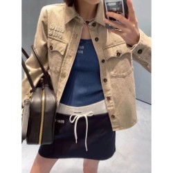 MIU MIU Miu Miu Denim Shirt 2024FW Latest Autumn/Winter Works Sure to Sold Out
