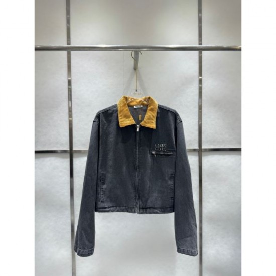 MIU MIU Denim Coat 2024FW New Sale Popular Autumn Item MIU MIU Denim Coat 2024FW New Sale Popular Autumn Item