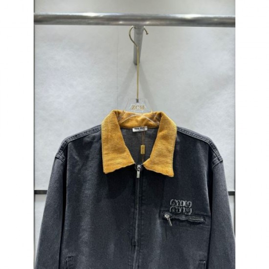 MIU MIU Denim Coat 2024FW New Sale Popular Autumn Item MIU MIU Denim Coat 2024FW New Sale Popular Autumn Item
