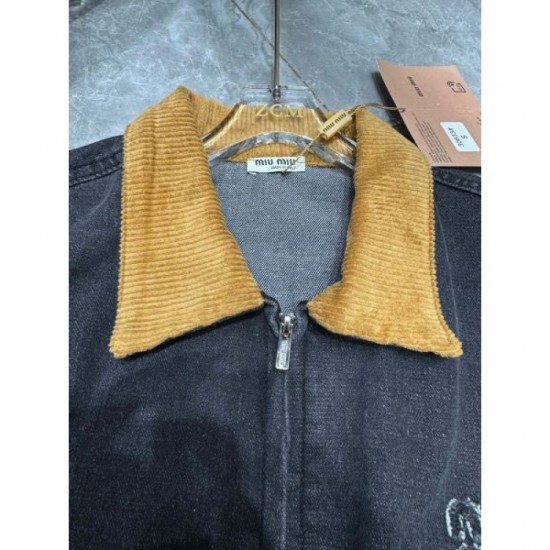 MIU MIU Denim Coat 2024FW New Sale Popular Autumn Item MIU MIU Denim Coat 2024FW New Sale Popular Autumn Item