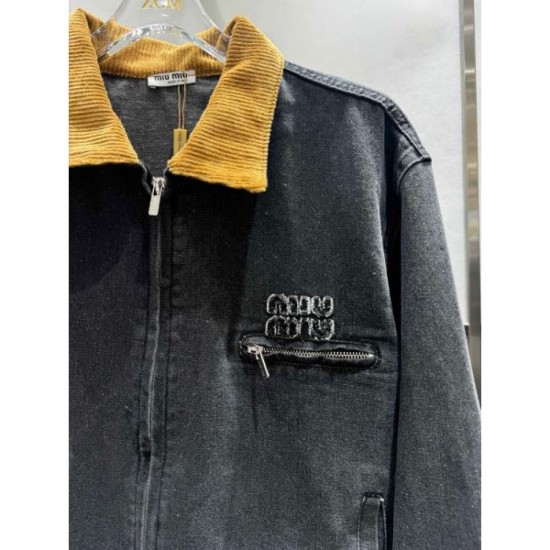 MIU MIU Denim Coat 2024FW New Sale Popular Autumn Item MIU MIU Denim Coat 2024FW New Sale Popular Autumn Item