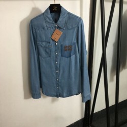 MIU MIU Miu Miu Denim Shirt 2024FW Fall/Winter Super Popular Sold Out Immediately