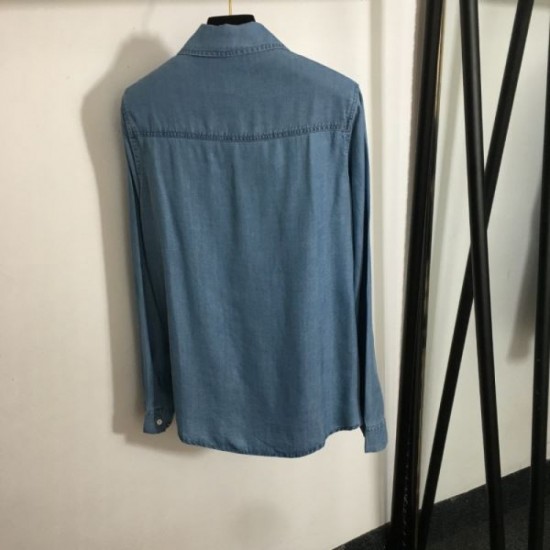 MIU MIU Miu Miu Denim Shirt 2024FW Fall/Winter Super Popular Sold Out Immediately MIU MIU Miu Miu Denim Shirt 2024FW Fall/Winter Super Popular Sold Out Immediately