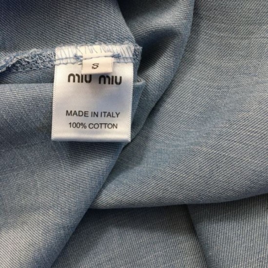 MIU MIU Miu Miu Denim Shirt 2024FW Fall/Winter Super Popular Sold Out Immediately MIU MIU Miu Miu Denim Shirt 2024FW Fall/Winter Super Popular Sold Out Immediately