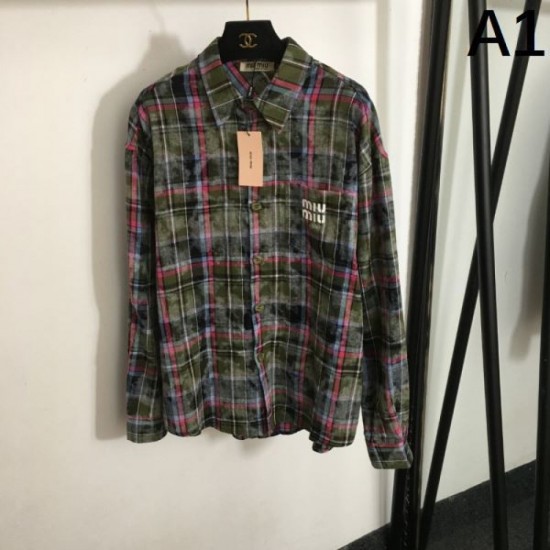MIU MIU long sleeve shirt 2024FW latest and stylish MIU MIU long sleeve shirt 2024FW latest and stylish