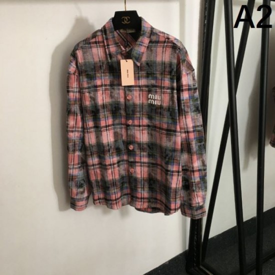 MIU MIU long sleeve shirt 2024FW latest and stylish MIU MIU long sleeve shirt 2024FW latest and stylish