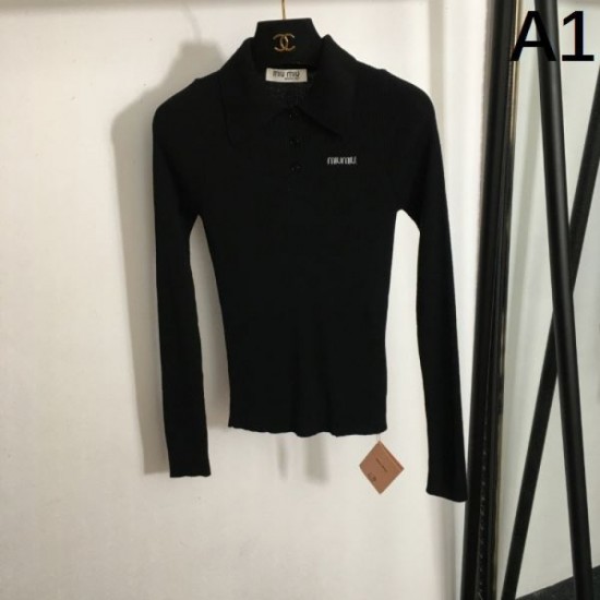 MIU MIU Long sleeve knit 2024FW Popular autumn/winter new item every year MIU MIU Long sleeve knit 2024FW Popular autumn/winter new item every year