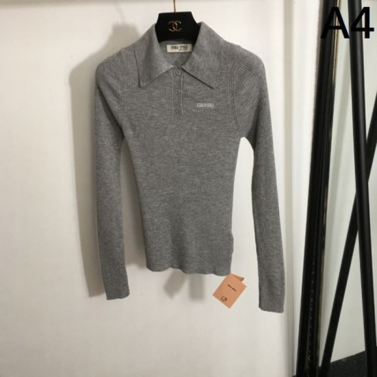 MIU MIU Long sleeve knit 2024FW Popular autumn/winter new item every year MIU MIU Long sleeve knit 2024FW Popular autumn/winter new item every year