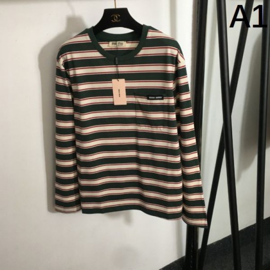 MIU MIU Long Sleeve T-shirt 2024FW Limited Edition Popular No.1 MIU MIU Long Sleeve T-shirt 2024FW Limited Edition Popular No.1