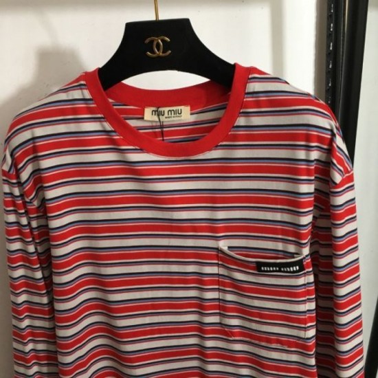 MIU MIU Long Sleeve T-shirt 2024FW Limited Edition Popular No.1 MIU MIU Long Sleeve T-shirt 2024FW Limited Edition Popular No.1