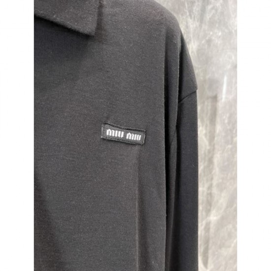 MIU MIU Miu Miu Polo Shirt 2024FW Retro atmosphere MIU MIU Miu Miu Polo Shirt 2024FW Retro atmosphere