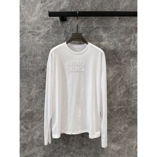 MIU MIU Long sleeve T-shirt 2024FW Popular items of interest MIU MIU Long sleeve T-shirt 2024FW Popular items of interest