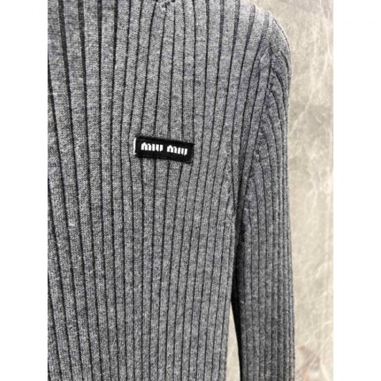 MIU MIU Pullover knit 2024FW Comfortable size MIU MIU Pullover knit 2024FW Comfortable size