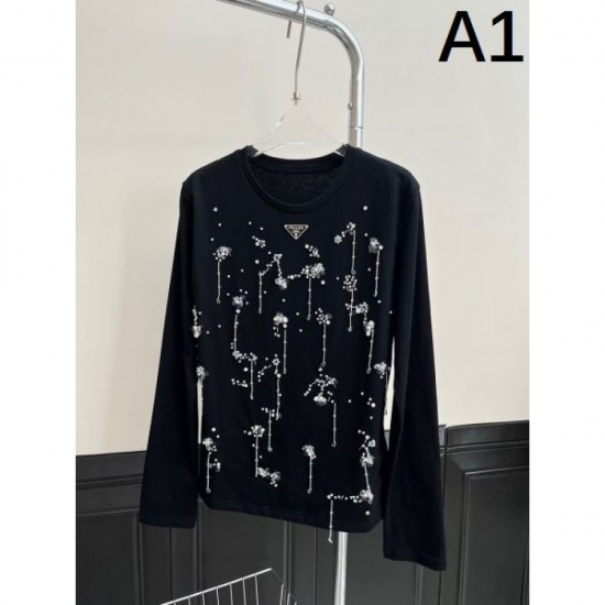 2024SS Long Sleeve T-shirt PRADA Popular among fashionable people 2024SS Long Sleeve T-shirt PRADA Popular among fashionable people