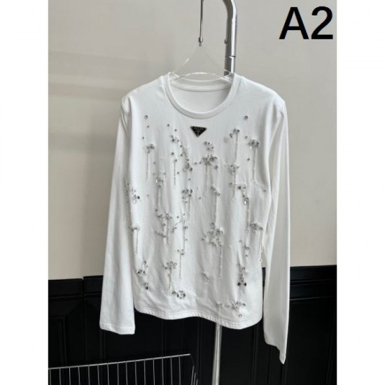 2024SS Long Sleeve T-shirt PRADA Popular among fashionable people 2024SS Long Sleeve T-shirt PRADA Popular among fashionable people