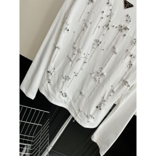 2024SS Long Sleeve T-shirt PRADA Popular among fashionable people 2024SS Long Sleeve T-shirt PRADA Popular among fashionable people