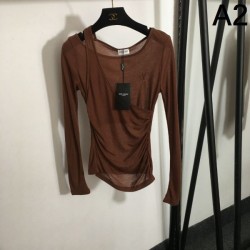 YSL Yves Saint Laurent Long Sleeve T-shirt 2024FW Popular Sale