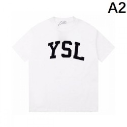 2024SS Trendy Item YSL Yves Saint Laurent Men's Short Sleeve T-Shirt