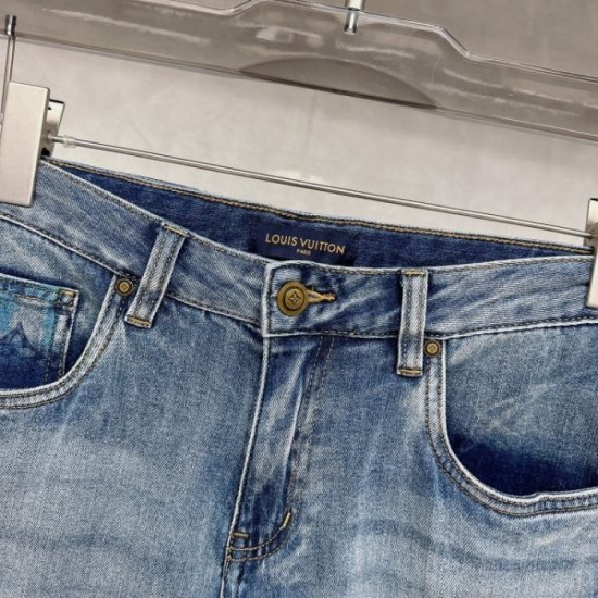 2024SS Scandinavian brand LOUIS VUITTON Louis Vuitton men's jeans 2024SS Scandinavian brand LOUIS VUITTON Louis Vuitton men's jeans