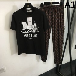 2024SS Top and bottom set CELINE Celine Item with perfect presence