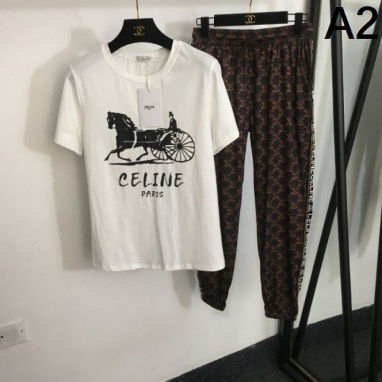 2024SS Top and bottom set CELINE Celine Item with perfect presence 2024SS Top and bottom set CELINE Celine Item with perfect presence