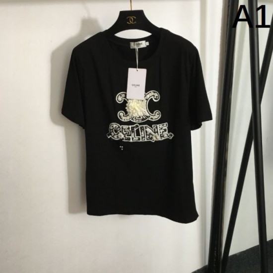 2024SS Short Sleeve T-shirt CELINE CELINE New spring/summer item at a great local price 2024SS Short Sleeve T-shirt CELINE CELINE New spring/summer item at a great local price