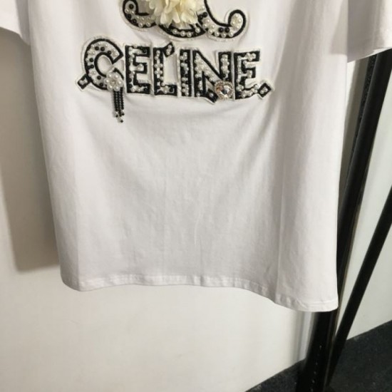 2024SS Short Sleeve T-shirt CELINE CELINE New spring/summer item at a great local price 2024SS Short Sleeve T-shirt CELINE CELINE New spring/summer item at a great local price