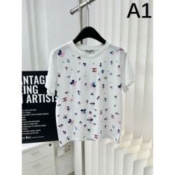 2024SS Short Sleeve T-shirt CHANEL Perfect for summer outings