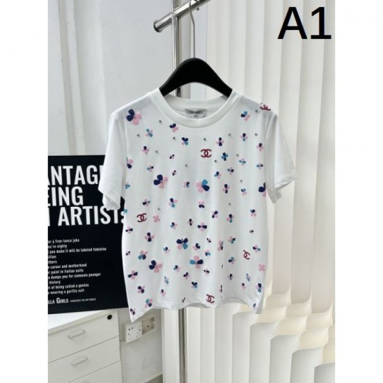 2024SS Short Sleeve T-shirt CHANEL Perfect for summer outings 2024SS Short Sleeve T-shirt CHANEL Perfect for summer outings