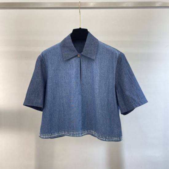 2024SS Denim Short Sleeve LOEWE Get it at the new sale price 2024SS Denim Short Sleeve LOEWE Get it at the new sale price