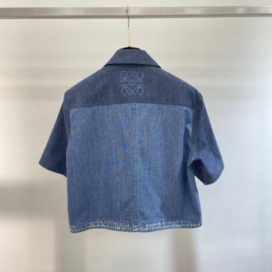 2024SS Denim Short Sleeve LOEWE Get it at the new sale price 2024SS Denim Short Sleeve LOEWE Get it at the new sale price