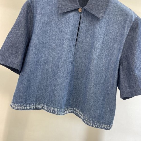 2024SS Denim Short Sleeve LOEWE Get it at the new sale price 2024SS Denim Short Sleeve LOEWE Get it at the new sale price