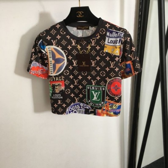 2024SS Short Sleeve T-shirt LOUIS VUITTON Long-lasting 2024SS Short Sleeve T-shirt LOUIS VUITTON Long-lasting