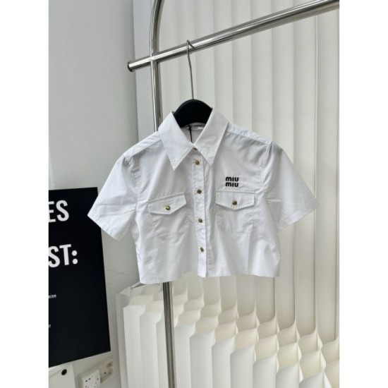 2024SS short sleeve shirt MIU MIU Latest love at first sight 2024SS short sleeve shirt MIU MIU Latest love at first sight
