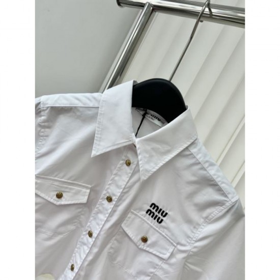 2024SS short sleeve shirt MIU MIU Latest love at first sight 2024SS short sleeve shirt MIU MIU Latest love at first sight