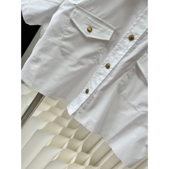 2024SS short sleeve shirt MIU MIU Latest love at first sight 2024SS short sleeve shirt MIU MIU Latest love at first sight